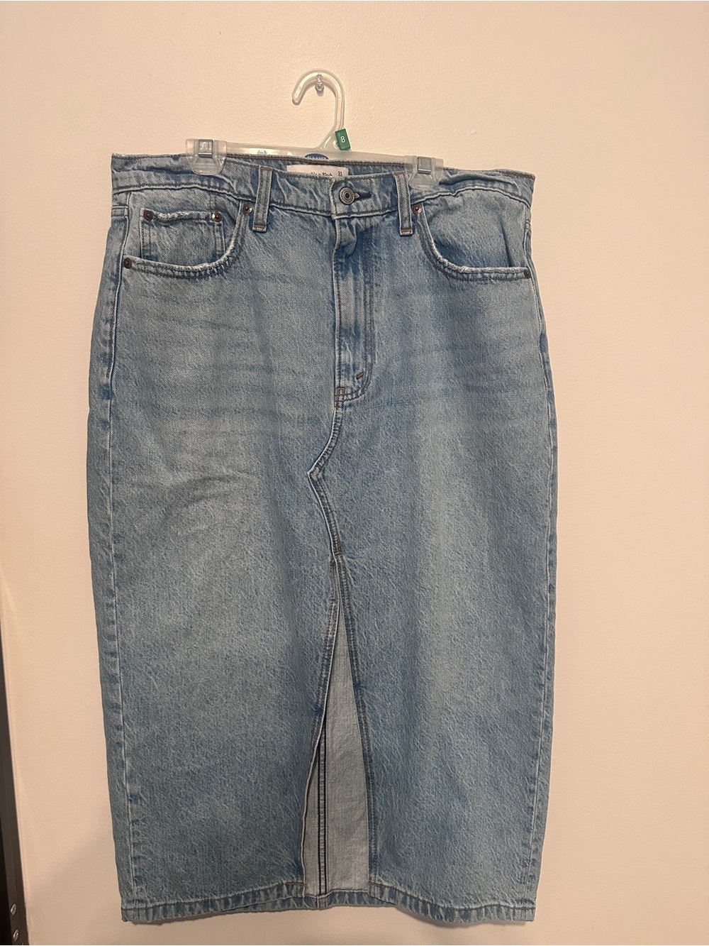 Abercrombie & Fitch Light Blue Straight Leg Denim Skirt